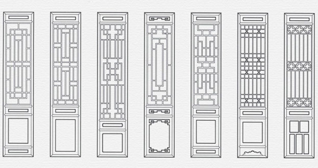 重兴镇常用中式仿古花窗图案隔断设计图